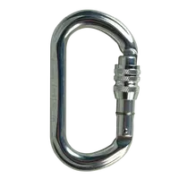 MOSQUETÃO ALUMINIO OVAL TRAVA ROSCA KEYLOCK 25kN PRATA - FOR ROPE ® - imagem 1