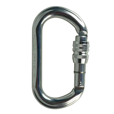 MOSQUETÃO ALUMINIO OVAL TRAVA ROSCA KEYLOCK 25kN PRATA - FOR ROPE ®