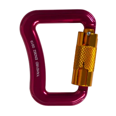 MOSQUETÃO ALUMINIO FLY PARAGLIDER DUPLA TRAVA AUTO 18kN VERMELHO/TRAVA AMARELA - EN - FOR ROPE ®