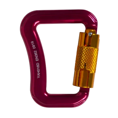 MOSQUETÃO ALUMINIO FLY PARAGLIDER DUPLA TRAVA AUTO 18kN VERMELHO/TRAVA AMARELA - EN - FOR ROPE ®