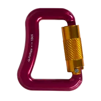MOSQUETÃO ALUMINIO FLY PARAGLIDER DUPLA TRAVA AUTO 18kN VERMELHO/TRAVA AMARELA - EN - FOR ROPE ® - imagem 2