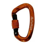 MOSQUETÃO EM ALUMÍNIO - D - MINI - TRAVA ROSCA - 22kN - LARANJA - EN CE - FOR ROPE  - imagem 2
