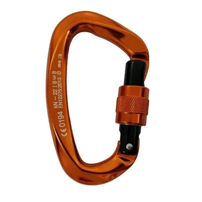 MOSQUETÃO EM ALUMÍNIO - D - MINI - TRAVA ROSCA - 22kN - LARANJA - EN CE - FOR ROPE 