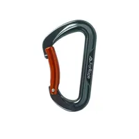 MOSQUETÃO EM ALUMÍNIO D MINI LIGHT - SEM TRAVA - 25kN CINZA - GATILHO CURVO LARANJA CE/EN - FOR ROPE ® - imagem 2