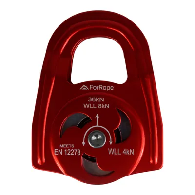 POLIA SIMPLES ALUMINIO 36KN - C/ PLACAS OSCILANTES E ROLAMENTO - FOR ROPE