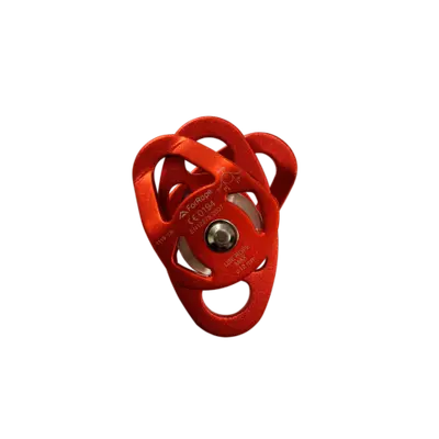 POLIA DUPLA COMPACT EM ALUMÍNIO COM PLACAS OSCILANTES LARANJA - 28kN - CE EN - FOR ROPE ®