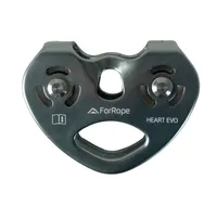 POLIA DUPLA EM LINHA ALUMÍNIO 25kN, CABOS E CORDAS 7 a 13mm - HEART EVO - TIROLESA - FOR ROPE - imagem 1