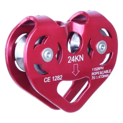 POLIA DUPLA EM LINHA ALUMINIO - HEART ( TIROLESA ) - 24kN - EN-CE - FOR ROPE ®