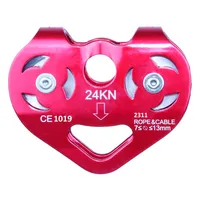 POLIA DUPLA EM LINHA ALUMINIO - HEART ( TIROLESA ) - 24kN - EN-CE - FOR ROPE ® - imagem 4