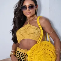 Conjunto Chapéu e Bolsa Palha Lua Cheia- Amarelo - imagem 1