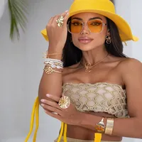 Conjunto Chapéu e Bolsa Palha Meia Lua - Amarelo - imagem 1