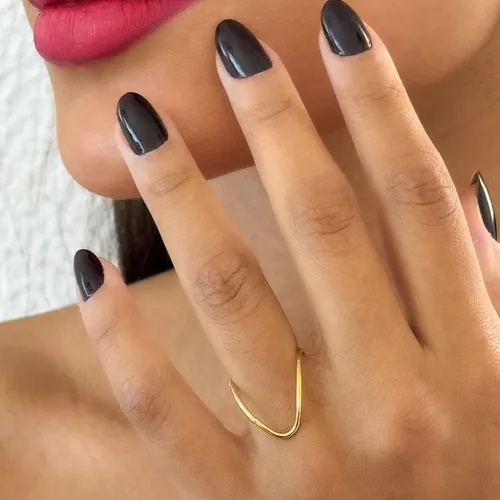 Anel Folheado a Ouro 18k e Prata Design Organico em V