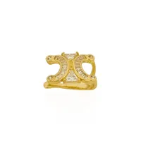 Piercing Folheado a Ouro 18k e Prata Inspiração Grandes Marcas com Navetes - imagem 1