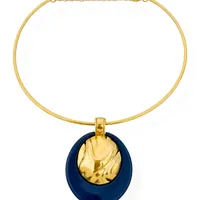 Choker Aro Semi Jóia Pingente Resinado e Martelado - imagem 1