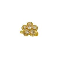 Piercing Folheado a Ouro 18k e Prata Flor de Cristal e Cravejado - imagem 1