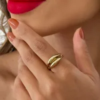 Anel Folheado a Ouro 18k e Prata Orgânico Liso - imagem 1