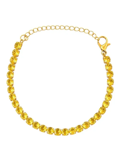 Pulseira Folheado a Ouro 18k e Prata Cristais