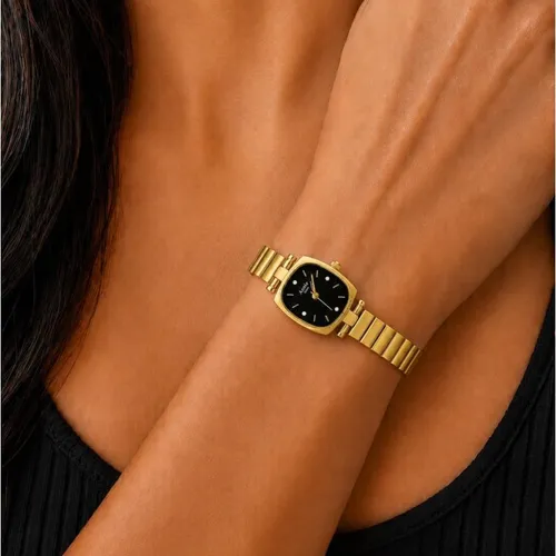 Relógio Simone - Design Dourado e Preto