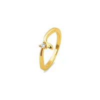Anel Falange Folheado a Ouro 18k e Prata Fio com Ponto de Luz - imagem 1