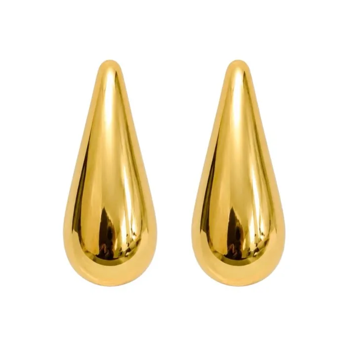 Brinco Folheado a Ouro 18k e Prata Gota Longa M