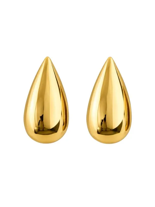 Brinco Folheado a Ouro 18k e Prata Gota Lisa