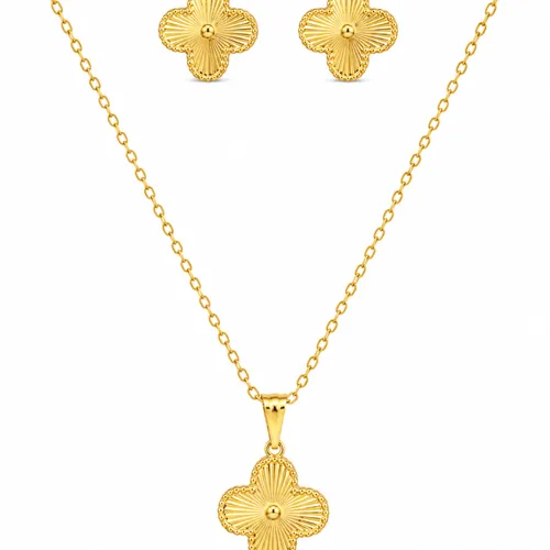 Conjunto Folheado a Ouro 18k Inspiração Vg. Detalhada
