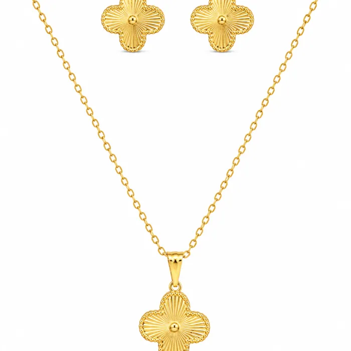 Conjunto Folheado a Ouro 18k Inspiração Vg. Detalhada