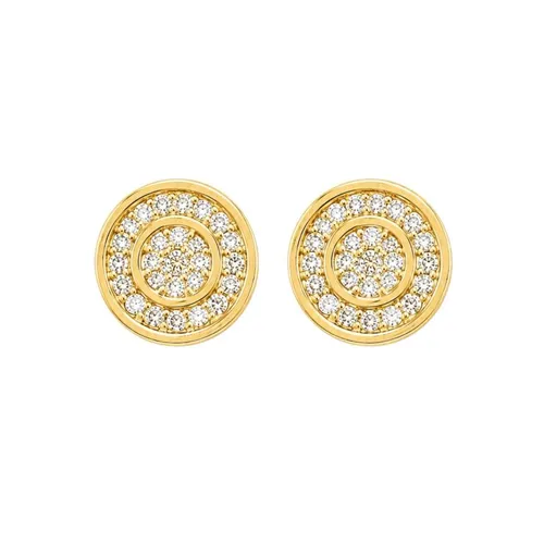 Brinco Folheado a Ouro 18k e Prata Circulo Cravejado