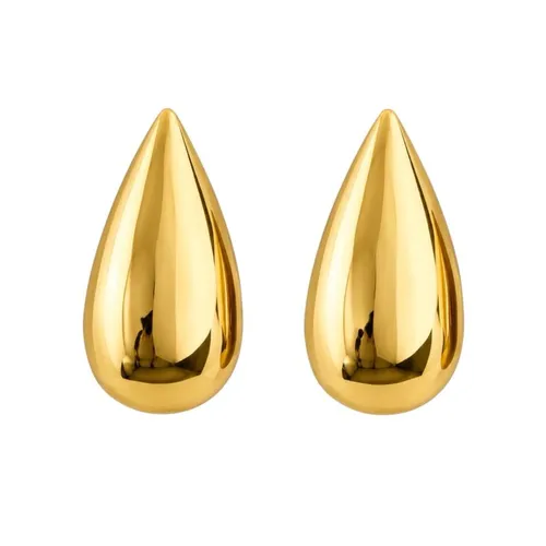 Brinco Folheado a Ouro 18k e Prata Gota Lisa