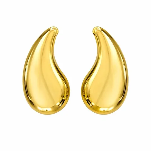 Brinco Aço Inoxidavel Folheado a Ouro 18k e Prata Gota Curva
