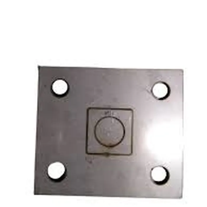 Base Quadrada De Inox 304  Furo 20 X 20 Base 57 X 65 Furo Central De 1/2