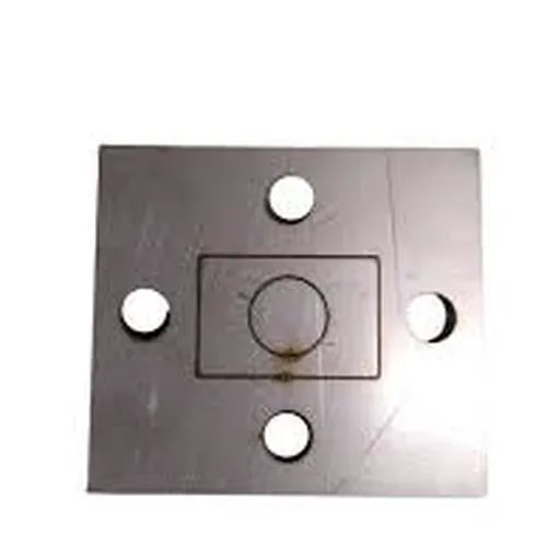 Base Quadrada De Inox 304 Furo 30 X 20 Base 65 X 58 Furo Central De 1/2''