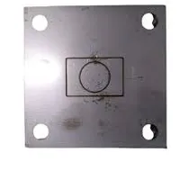 Base Quadrada De Inox 304 Furo 30 X 20 Base 75 X 75  Furo Central 5/8'' - imagem 1