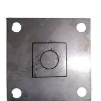 Base Quadrada De Inox 304 Furo 30 X 30 Base 75 X 75  Furo Central 5/8 - imagem 1