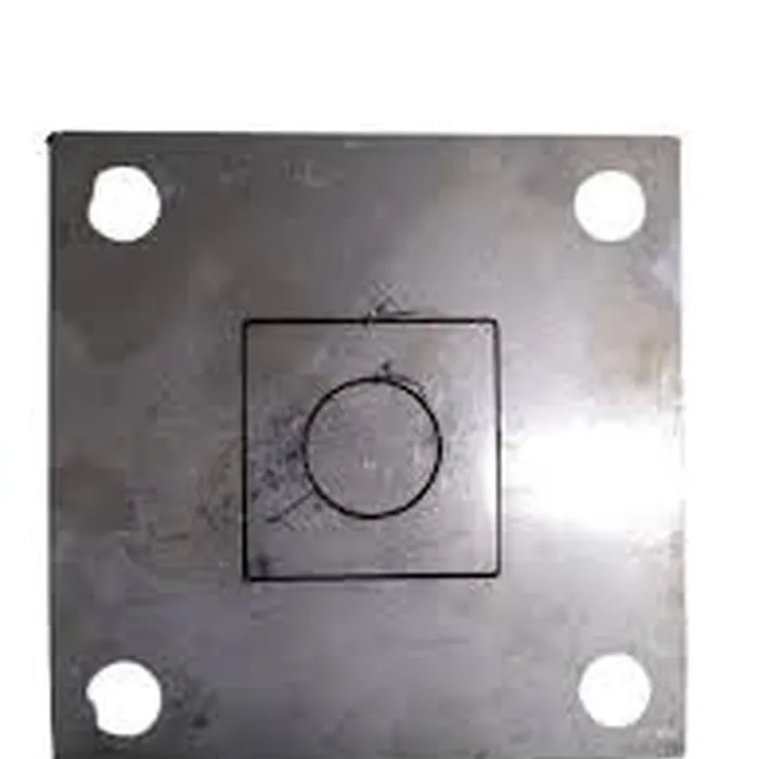 Base Quadrada De Inox 304 Furo 30 X 30 Base 75 X 75  Furo Central 5/8