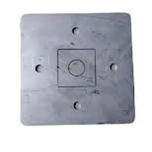 Base Quadrada De Inox 304 Furo 30 X 30 Base 90 X 90 Furo Central 1/2''