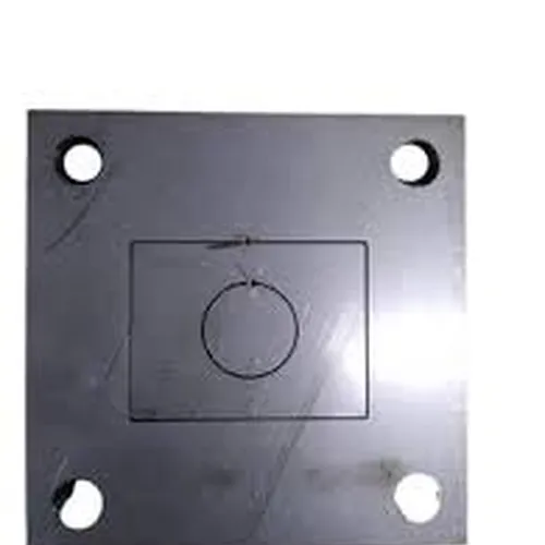 Base Quadrada De Inox 304 Furo 40 X 30 Base 70 X 80  Furo Central 5/8''