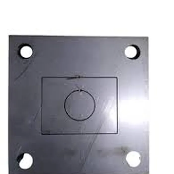 Base Quadrada De Inox 304 Furo 40 X 30 Base 70 X 80  Furo Central 5/8''