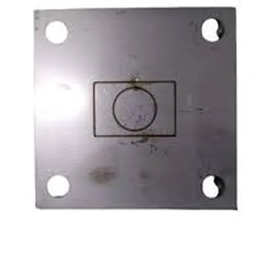 Base Quadrada De Inox 304 Furo 40 X 30 Base 75 X 75  Furo Central 5/8''