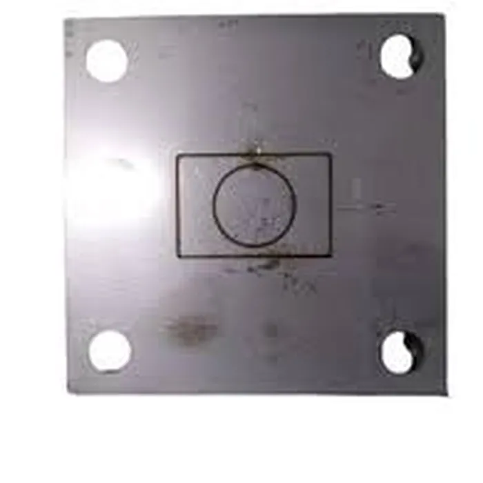 Base Quadrada De Inox 304 Furo 40 X 30 Base 75 X 75  Furo Central 5/8''