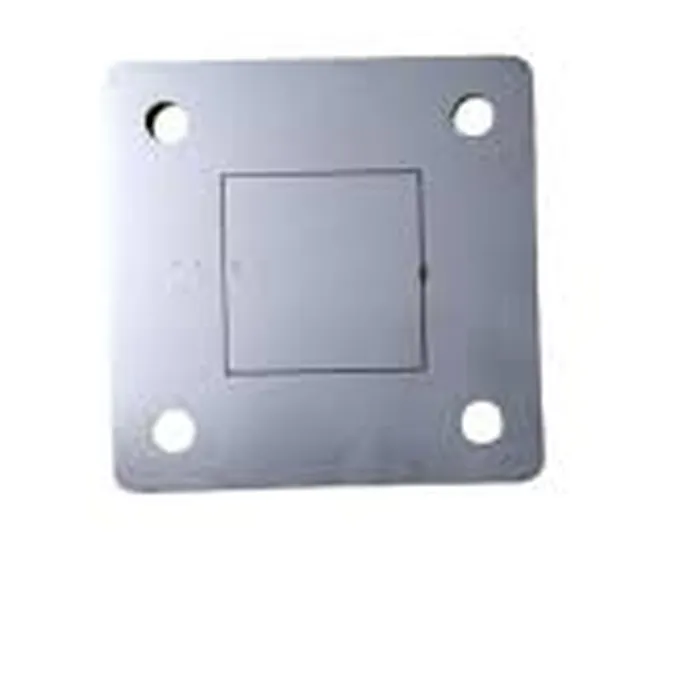 Base Quadrada De Inox 304 Furo 40 X 40 Base 87 X 87 Sem Furo De Centro