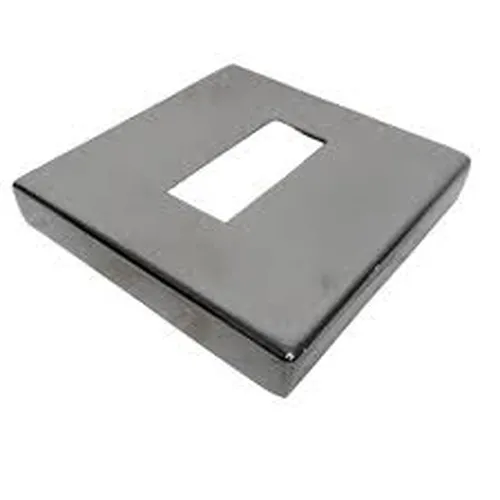 Canopla Acabamento Inox 304 Base 100 x 100 Furo 20 x 50