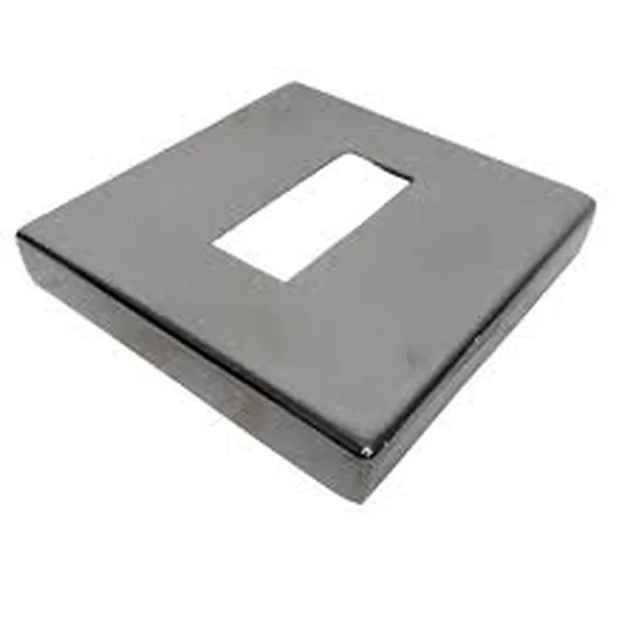 Canopla Acabamento Inox 304 Base 100 x 100 Furo 20 x 50
