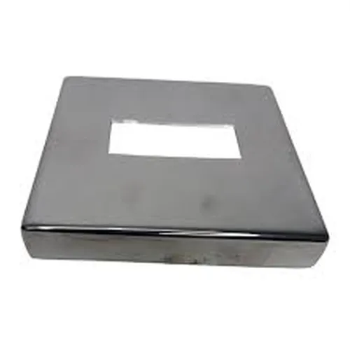 Canopla Acabamento Inox 304 Base 100 x 100 Furo 20 x 50