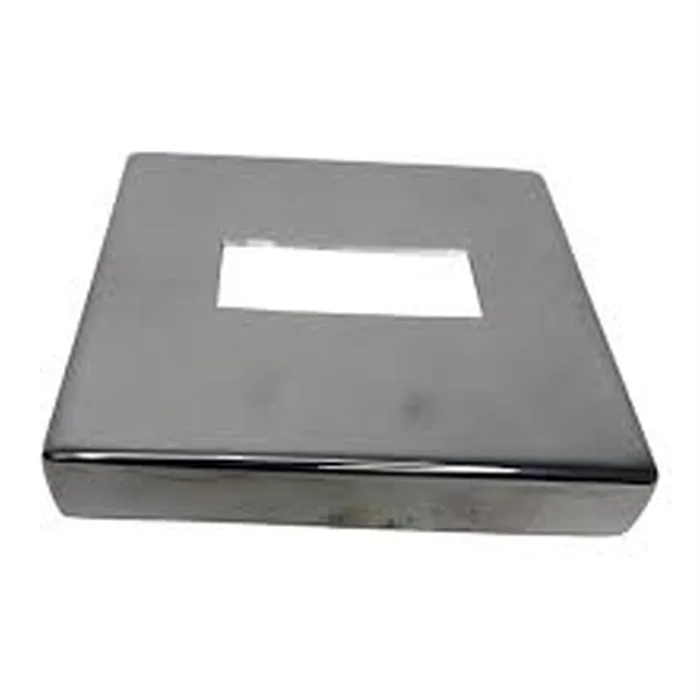 Canopla Acabamento Inox 304 Base 100 x 100 Furo 20 x 50