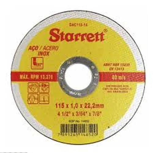 Disco De Corte Para Aço Inox 4.1/2