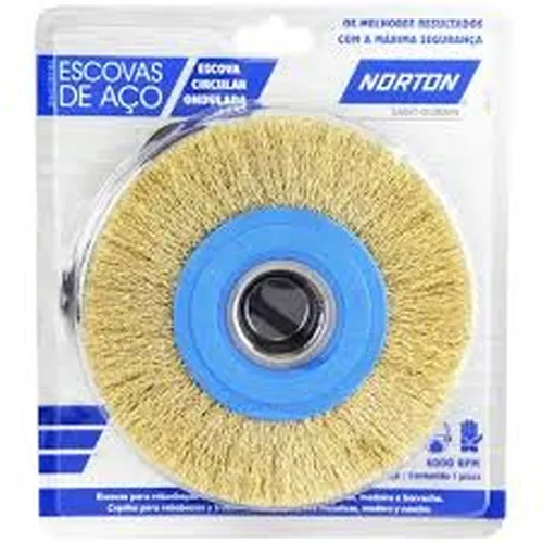 Escova Circular Ondulada. Em  Aço Latonado 6 X 3/4 Norton