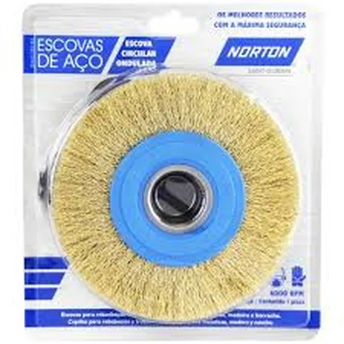 Escova Circular Ondulada. Em  Aço Latonado 6 X 3/4 Norton