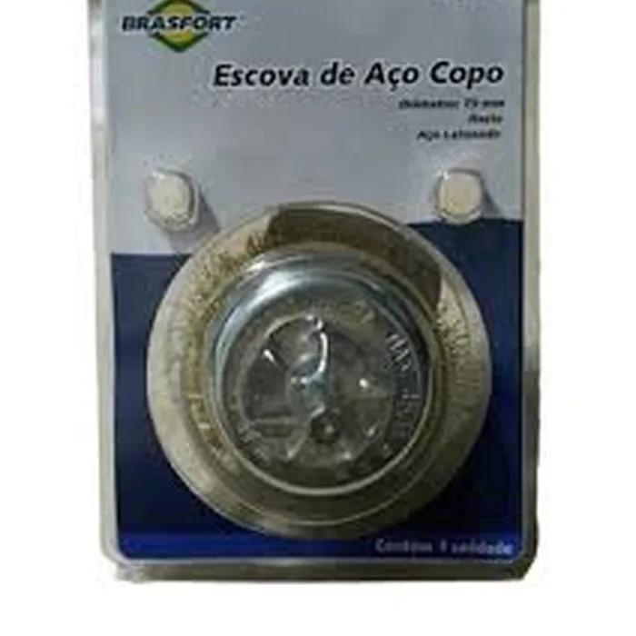 7256 Escova De Aço Copo Diâmetro 75mm Com Haste Brasfort