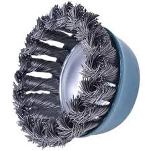 7263 Escova Aço Copo Trançada Diâmetro 80mm Rosca M14 Brasfort